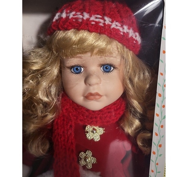 Seymour Mann Other - Mann Connoisseur Collection Doll Red Winter Outfit Porcelain Arms /Legs MCMXCVI